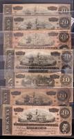 February 17, 1864. 20 Dollar Notes. Group of 7 notes. Average grade Fine