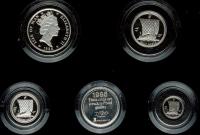 Isle Of Man. 4 Piece Platinum Proof Set, 1986