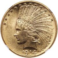 1914 $10 Indian NGC MS62