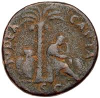 Judaea Capta. Vespasian, AD 69-79. AE Dupondius (9.74g), 26 mm VF - 2
