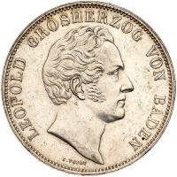 German States: Baden. 2 Taler, 1844 Sharpness of XF