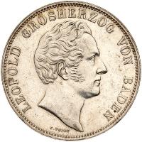 German States: Baden. 2 Taler, 1844 Sharpness of XF - 2