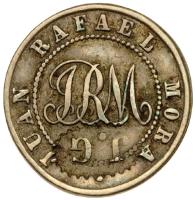 Costa Rica. 1/2 Real Token, ND (1840) VF