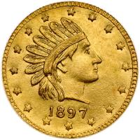 Alaska Gold Token. 1897 One Pinch Gem Brilliant Unc