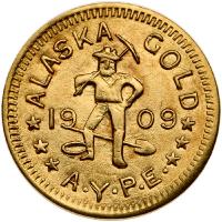 Alaska Gold Token. 1909 &Acirc;&frac12; D.W.T. Gem Brilliant Unc - 2