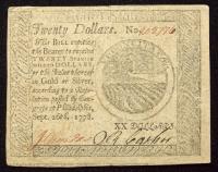 Continental, September 26, 1778, Twenty Dollars VF - 2
