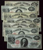 7-piece lot of 1917, $1 United States Notes