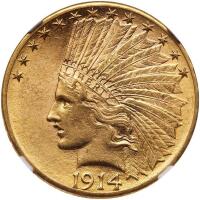 1914-D $10 Indian NGC MS62