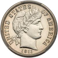 1911 Barber 10C PCGS Proof 63