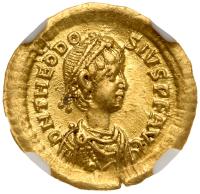 Theodosius II, AD 402-450. Gold Semissis or (one-third solidus) (1.48g), 15 mm - 2