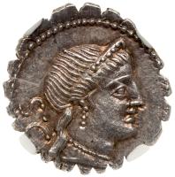 C. Naevius Balbus, 79 BC. Silver Serratus Denarius (4.21 g) 19 mm - 2