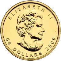 Canada. 50 Dollars Maple Leaf, 2009. BU