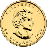 Canada. 50 Dollars Maple Leaf, 2009. BU
