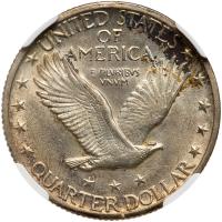 1917-S Liberty Standing Quarter Dollar. Type 2. NGC MS62 - 2