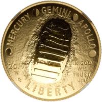 2019-W $5.00 Gold Apollo 11th Anniversary - 2