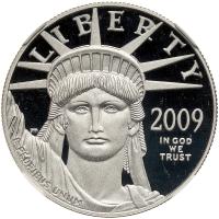 2009-W. Platinum $100.00 Eagle. 9995 Fine NGC PF69 Ultra Cameo