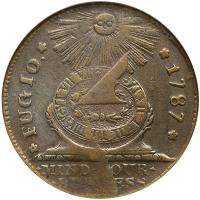 1787 Fugio Cent. Pointed rays, 4 cinquefoils, "STATES UNITED"