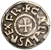 France-Carolingian. Denarius, ND Melle. Fine to VF
