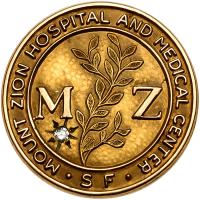 Judaica 10K Gold and Diamond Mount Zion Hospital and Medical Center Cuff Link