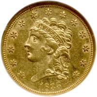 1836 $2.50 Classic Head. Script 8 NGC AU58