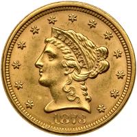 1873 $2.50 Liberty. Closed 3 ANACS MS61