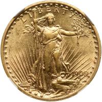 1909/8 $20 St. Gaudens NGC AU55