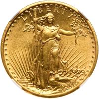 1909-S $20 St. Gaudens NGC MS62