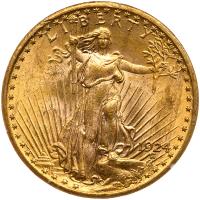 1924 $20 St. Gaudens PCGS MS60