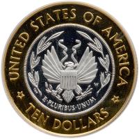 2000-W Library of Congress Bimetallic $10 PCGS PF70 Deep Cameo - 2