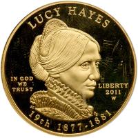 2011-W $10.00 Lucy Hayes &Acirc;&frac12; ozt .9999 Fine PCGS PF69 Deep Cameo