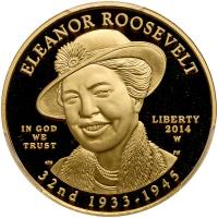 2014-W. $10.00 Eleanor Roosevelt &Acirc;&frac12; ozt. 9999 Fine. PCGS PF70 Deep Cameo