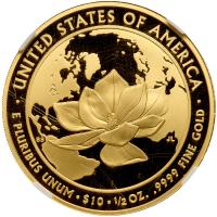 2015-W. $10.00 Jacqueline Kennedy &Acirc;&frac12; ozt .9999 Fine NGC PF70 Ultra Cameo - 2