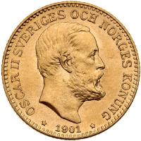 Sweden. 10 Kroner, 1901-EB Choice Brilliant Unc