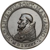 Italian States: Papal/Roman States. Bronze Medal, 1590 Choice Unc