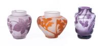 Three Beautiful Examples of Cameo Glass by &Atilde;mile Gall&Atilde;&copy; Including a Wheel Cut and Fired Vase