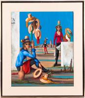 Jean Pierre Serrier. "Chapeaux de Paille" Oil on Canvas '67