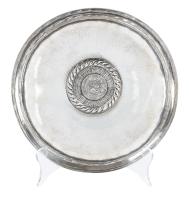 Large Peruvian, Hand Hammered Sterling Silver Bowl Centered with an Authentic, 1894, One(1) Sol Coin