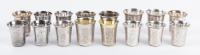 Collection of 14, Medium Sized, Imperial Russian Kiddush Cups, 84 Zolotnik. There are Matching Cups and Two Single Cups of Note