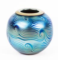 Vintage Original Correia Glass Bowl Signed with Designation Having Been Fired at their Hawaii Studio: Starry, Starry Night Patte