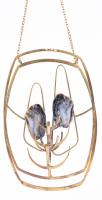 Maxwell Chayat Modernist Brass and Stone Breastplate Necklace, dated 1976