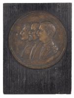 Rare Bronze Plaque Depicting Shalom Aleichem, Chaim Weizmann, and Edmund Allenby, 1933
