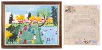 Personal Illustrated Letter from Nitza Simon's Father Yohanan, Buenos Aires, 1955