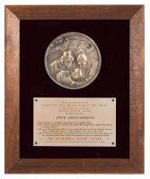 American Red Mogen David for Israel "Brother's Keeper" Award Plaque Presented to Arye Abrahamson, ca. 1970s