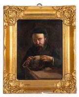 19th Century English Oil Portrait of a Rabbi, with P. Harley Old Label, London