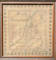 Needlework Sampler Map of Palestine, circa 1900