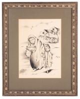 Grandmother and Child, Signed