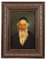 19th-Century Portrait of a Rabbi, Signed