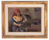 Michele Garinei. Woman Selling Birds