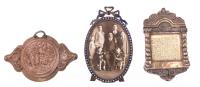 Three Piece Judaica Group &acirc; Framed Family Photograph, Mezuzah & Bezalel-Style Relief