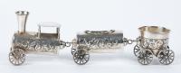 Three-Piece Sterling Silver Miniature Train Set, Michael Ende, 1940